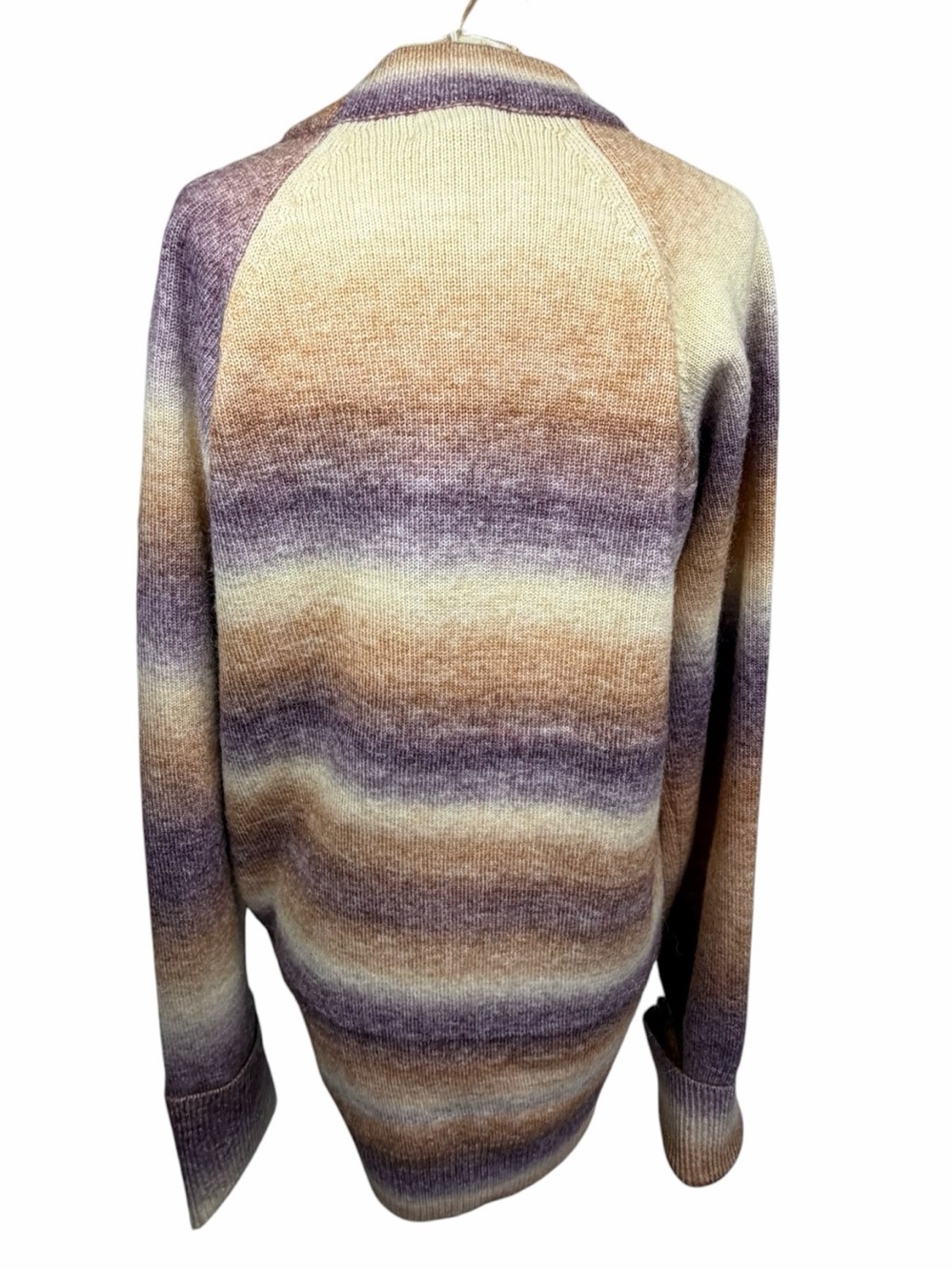 Weekend LA Ombre Cardigan S Dark Lilac Stripe Cozy Boho Grandpacore Sweater - Picture 3 of 12